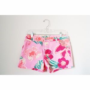 Cherokee Pink Hoola Floral Jeans Shorts
